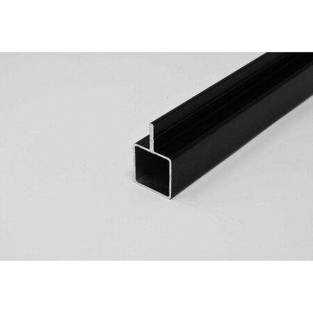 EZTUBE Extrusion for 1/4in Recessed Panel  Black, 12in L x 1in W x 1in H, QR 1 End 100-130-1 BK 1QR